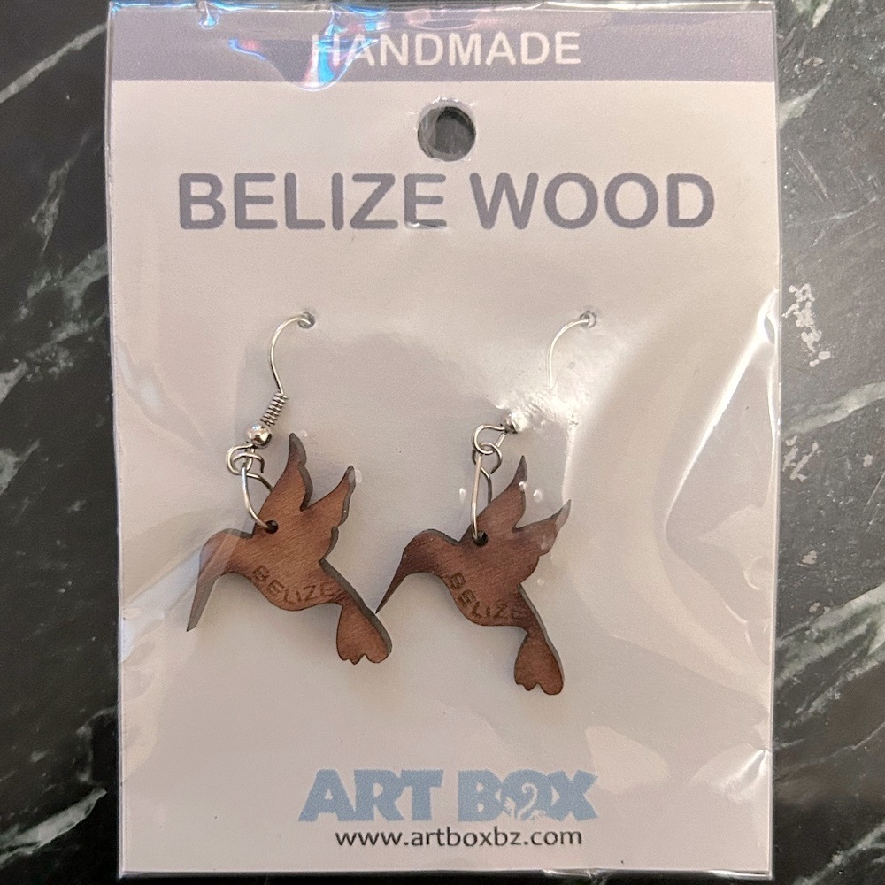 NEW // Hummingbird Wood Earrings